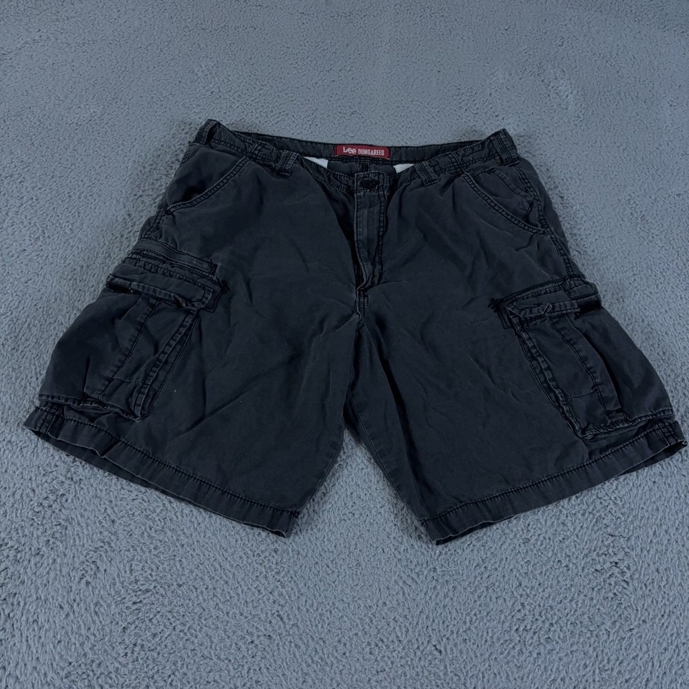 VINTAGE Lee Shorts Mens 38 Gray Cargo Dungarees‎ 11" Y2K Baggy Ripstop Outdoor